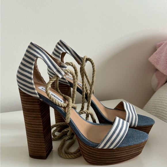 Steve Madden Coastal Stripped Heels - Picture 2 of 4